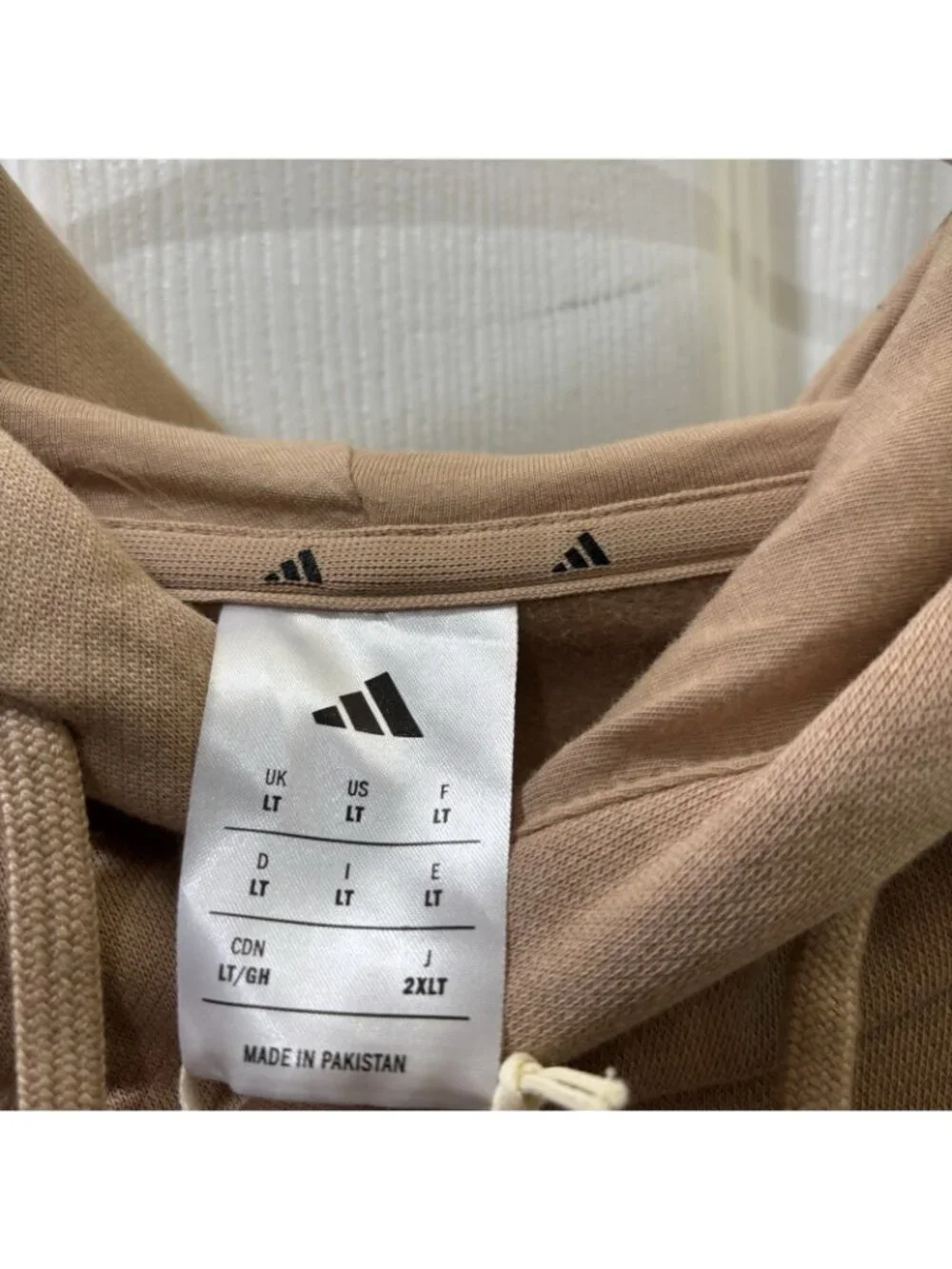 Adidas Feel Cozy Hooded Sweatshirt Warm Sandstone  Classic Sports Size LT NWT